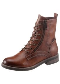Schn&uuml;rstiefelette Tamaris "SHAE", Damen, Gr. 42, braun (cognac), Lederimitat, unifarben mit Farbeinsatz, Schuhe Schn&uuml;rstiefelette, Stiefelette mit Rei&szlig;verschluss, Schn&uuml;rstiefelette f&uuml;r Damen, Topseller