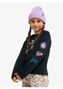 Sweatshirt Roxy "ORCHIDREGULAR LS", M&auml;dchen, Gr. 16, schwarz (anthrazit), Obermaterial: 100% Baumwolle, Sweatshirts Sweatshirt, aus Baumwolle, in den Gr&ouml;&szlig;en 10, 12, 14 und 16
