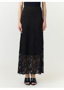Maxirock Y.A.S "YASLACEY HW LONG LACE SKIRT S. NOOS", Damen, Gr. M, schwarz, Web, Obermaterial: 95% Nylon, 5% Elasthan, unifarben, lang, R&ouml;cke Maxirock, Materialmix, high waist