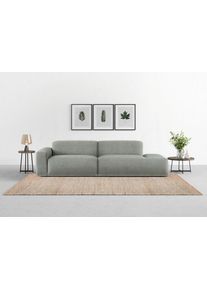 Big-Sofa Trendmanufaktur "Braga, mit hochwertigem Kaltschaum, Megasofa, Japandi-Design", grau (grau pinstripe), B:277cm H:72cm T:107cm, 100% Polyester, Sofas, Big-Sofa, modernes Big-Sofa, Couch mit hohem Sitzkomfort, 277/72/107 cm (B/H/T)