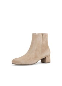 Stiefelette Gabor, Damen, Gr. 43, Textil, beige (sand), Ziegenveloursleder, unifarben, Schuhe Stiefelette, Blockabsatz, Ankleboots mit praktischem Rei&szlig;verschluss, schmale Form, Topseller