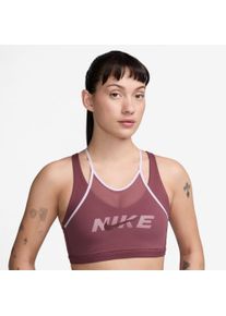Sport-BH Nike "Nike One Women's Medium-Support Sports Bra", Damen, Gr. L, N-Gr, braun (pink smoke, bleached lila, mystic dates), Obermaterial: 80% Polyester, 20% Elasthan, BHs Sport-BH, mit mittlerem Halt, f&uuml;r Fitness und sportliche Aktivit&auml;ten