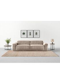 Big-Sofa Trendmanufaktur "Braga Japandi-Design, mit hochwertigem Kaltschaum, Megasofa, in Cord", beige, B:254cm H:72cm T:107cm, 88% Polyester, 12% Polyacrl, Sofas, Big-Sofa, modernes Big-Sofa, Couch mit hohem Sitzkomfort, 254/72/107 cm (B/H/T)