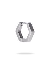 Single-Creole Fynch-Hatton "Schmuck Geschenk Edelstahl Ohrring The Hexagon", silber (silberfarben), Ohrringe, Damen, Edelstahl, Single-Creole