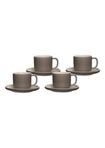 Ritzenhoff & Breker Tasse RITZENHOFF & BREKER "Kaffeetassen mit Untertassen Jasper 240 ml 4er Set", grau (taupe), 8 tlg., Keramik, Trinkgef&auml;&szlig;e, Tasse