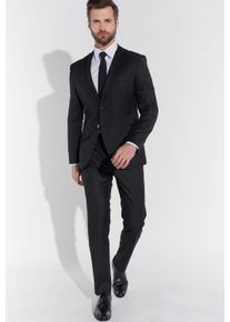 Anzug SteffenKlein "SteffenKlein Anzug", Herren, Gr. 56, N-Gr, schwarz, Obermaterial: 65% Polyester PES. 35% Viskose CV. Futter: 100% Polyester PES. 100% Polyester PES., uni, slim fit, Anz&uuml;ge Anzug, Slim Fit