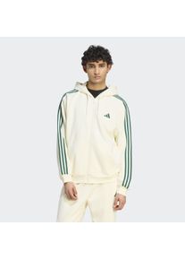 Kapuzensweatshirt adidas Sportswear "M 3S FL FZ HD", Herren, Gr. XL, ivory, collegiate gr&uuml;n, Obermaterial: 70% Baumwolle, 30% Polyester, normal, Rundhals, angesetztes B&uuml;ndchen, Sweatshirts Kapuzensweatshirt