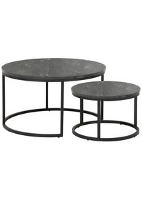 Mid.you Couchtisch, Anthrazit, Metall, Holzwerkstoff, rund, eckig, 80x45x80 cm, Wohnzimmer, Wohnzimmertische, Couchtische, Couchtische rund