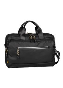 Aktentasche Camel Active "Explore", Damen, Gr. B/H/T: 40cm x 28cm x 16cm, schwarz, Polyester, bedruckt, beschichtet, clean, Taschen Aktentasche, Laptoptasche mit reflektierende Rei&szlig;verschl&uuml;ssen