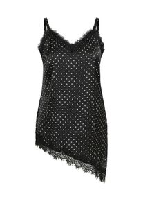 Blusentop Kaffe CURVE "Damen Bluse &auml;rmellos KCmissu", Damen, Gr. 50, schwarz (schwarz with wei&szlig; dot), Obermaterial: 100% Polyester PES., Blusen Blusentop
