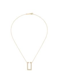 Collier "Collier Mittelteil U-f&ouml;rmig mit Zirkonia, Silber 925", gold, Giorgio Martello MILANO, Halsketten, Damen, Silber 925 (Sterlingsilber), Collier