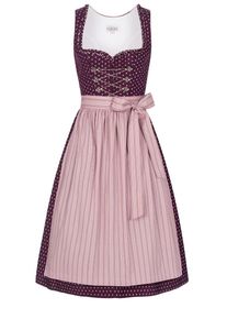 N&uuml;bler Dirndl N&Uuml;BLER "Dirndl midi Thea", Damen, Gr. 44, EURO, lila (beere), Obermaterial: 100% Baumwolle CO., Kleider Dirndl