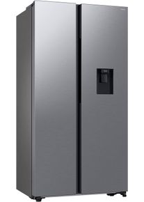 Samsung Side-by-Side "RS57DG410EM9", Energieeffizienz: E, silber (edelstahl look), B:91,2cm H:178cm T:65,4cm, K&uuml;hlschr&auml;nke, mit Wasserspender, No Frost+, AI Energy Mode, SpaceMax, Side-by-Side