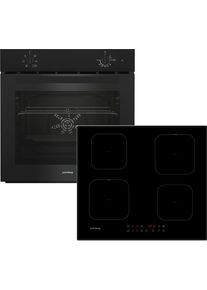 Privileg Backofen-Set "BAKO 220 BLACK INDUKTION", Energieeffizienz: A, schwarz, Herdsets, Einfache Reinigung mit Wasserdampf mit Hydrolyse, Backofen-Set