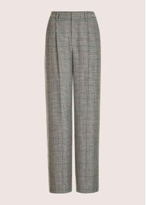Madeleine Mode Bundfaltenhose MADELEINE "Bundfalten-Hose Glencheck-Hose mit weitem Bein", Damen, Gr. 17, N + K Gr, grau (grau, multicolor), Obermaterial: 58% Polyester PES. 40% Viskose CV. 2% Elasthan EL., Modern, Hosen Bundfaltenhose, Bundfaltenhose mit weitem Bein im Glencheck Dessin