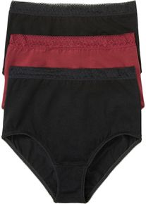 Slip a vita alta con cotone (pacco da 3), Nero, Taglia 58/60 (XXL), bonprix