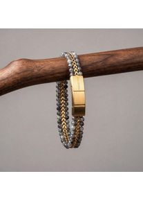 Holzkern Offroad armband Herrar guld och labradorit