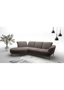 Sit & More Ecksofa SIT & MORE "Dance, L-Form, inkl. Sitztiefenverstellung", braun (schlamm), B:313cm H:91cm T:208cm, 100%Polyester, Sofas, Ecksofa, inkl. Click&Seat, optional mit Kopfteilverstellung