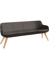 Essbank Musterring "Tavia", braun (dunkelbraun, eiche bianco), B:220cm H:87cm T:66cm, Sitzb&auml;nke, Essbank, Stativgestell aus Eiche bianco massiv, Breite 180, 200 oder 220 cm