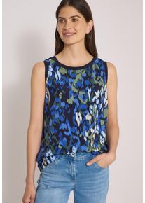 Blusentop Cecil, Damen, Gr. XS (36), bunt (urban dunkelblau), Web, Obermaterial: 100% Viskose, bedruckt, normal h&uuml;ftbedeckend, Rundhals, Blusen Blusentop, Sommertop mit grafischem Muster