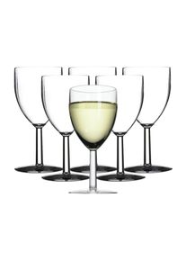 Weinglas Mepal "Kunststoff-Wei&szlig;weingl&auml;ser 200 ml 6er Set transparent", bunt (transparent), Kunststoff, Trinkgef&auml;&szlig;e, Weinglas