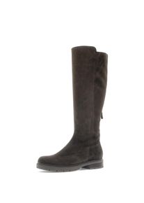 Stiefel Gabor, Damen, Gr. 42, Normalschaft, braun (mocca), Veloursleder, Schuhe Stiefel, Blockabsatz, Langschaftsteifel in Schuhweite G (= weit)