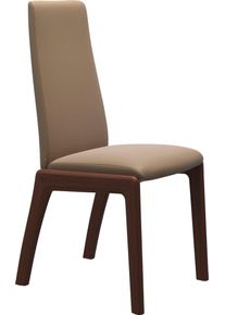 Polsterstuhl stressless "Laurel", braun (almond paloma, walnuss), B:57cm H:92cm T:59cm, Leder PALOMA: PALOMA ist ein durchgef&auml;rbtes Semianilin-M&ouml;belleder mit nat&uuml;rlicher Narbung., St&uuml;hle, Polsterstuhl, Low Back, Gr&ouml;&szlig;e L, mit abgerundeten Beinen in Walnuss
