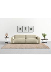 Big-Sofa Trendmanufaktur "Braga Japandi-Design, mit hochwertigem Kaltschaum, Megasofa, in Cord", silber (silber lining), B:254cm H:72cm T:107cm, 100% Polyester, Sofas, Big-Sofa, modernes Big-Sofa, Couch mit hohem Sitzkomfort, 254/72/107 cm (B/H/T)