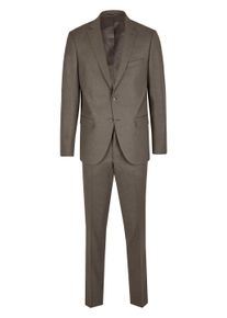 Anzug SteffenKlein "SteffenKlein Anzug REGULAR FIT", Herren, Gr. 102, N + S Gr, braun (taupe), Obermaterial: 63% Polyester PES. 35% Viskose CV. 2% Elasthan EL. Futter: 100% Polyester PES. 100% Polyester PES., uni, regular fit, Anz&uuml;ge Anzug, mit Zwei-Knopf-Verschluss