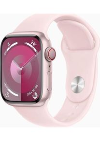 Apple Watch Series 9 Aluminium 41 mm (2023) | GPS + Cellular | Ros&eacute; | Sportarmband Hellrosa S/M
