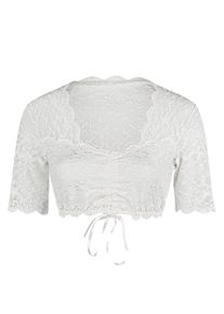 Dirndlbluse Nina von C. "Dirndlbluse halbarm Martina", Damen, Gr. 44, wei&szlig;, Obermaterial: 86% Polyamid PA. 14% Elasthan EL., Blusen Dirndlbluse