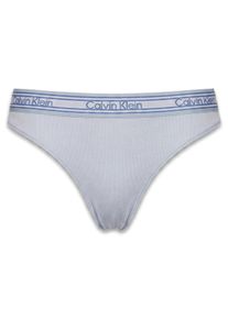 Tanga "THONG", Damen, Gr. L (40), blau (plein air), Rip Jersey, Obermaterial: 53% Baumwolle, 35% Modal, 12% Elasthan, Calvin Klein Underwear, unifarben, k&ouml;rpernah, Unterhosen Tanga, K&ouml;rpernahe Passform mit elastischem Bund