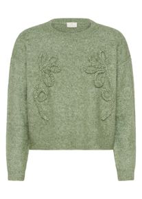 Strickpullover Kaffe "Damen Strickpullover KAmelania", Damen, Gr. M, gr&uuml;n (sea spray melange), Obermaterial: 44% Polyester PES. 40% Nylon NY. 6% Alpaka WP. 6% Wolle mw. 2% Polyacryl PAN., Pullover Strickpullover