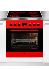 Amica Elektro-Herd-Set "EHC 12920 R", Energieeffizienz: A, rot, Herdsets, Komfortables Kochen und Backen mit leichtem und sicherem Handling, Elektro-Herd-Set