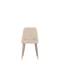 Esszimmerstuhl VENTURE HOME, beige (beige, walnuss, beige), B:48cm H:83cm, Polyester, Polyurethan, Stahl, St&uuml;hle, Esszimmerstuhl, Polsterstuhl, weicher Bezug, Stahlbeine, gepolstert, modern
