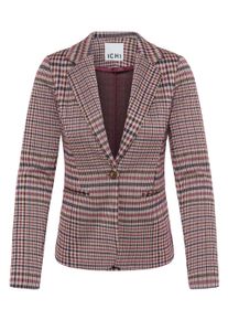Blusenblazer Ichi "Damen Blazer IHKATE", Damen, Gr. XS, rot (big check), Obermaterial: 56% Polyester PES. 42% Viskose CV. 2% Elasthan EL., Blazer Blusenblazer