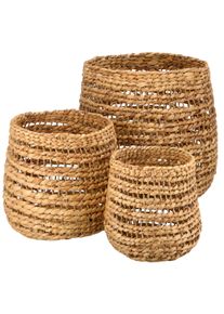 Dekokorb CREATIV HOME "Korb", braun, B:41cm H:44cm T:41cm, Geflecht Wasserhyazinthe, Aufbewahrungsboxen, Dekokorb, mit sch&ouml;nem Flechtmuster
