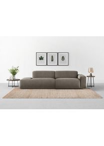 Big-Sofa Trendmanufaktur "Braga, mit hochwertigem Kaltschaum, Megasofa, Japandi-Design", grau (beluga), B:277cm H:72cm T:107cm, 100% Polyester, Sofas, Big-Sofa, modernes Big-Sofa, Couch mit hohem Sitzkomfort, 277/72/107 cm (B/H/T)