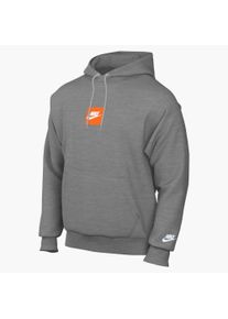 Kapuzensweatshirt Nike Sportswear "Nike Sportswear Club Men's French Terry Hoodie", Herren, Gr. XL, grau (dk grau heather, lt smoke grau, wei&szlig;), Obermaterial: 80% Baumwolle, 20% Polyester, normal, Rundhals, angesetztes B&uuml;ndchen, Sweatshirts Kapuzensweatshirt, mit Rundhalsausschnitt, aus Baumwolle und Polyester, in normaler L&auml;nge