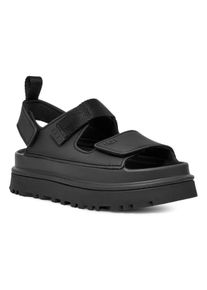 UGG Australia Sandale UGG "W GOLDENGLOW", Damen, Gr. 7 (38), schwarz, Synthetik, Textil, Schuhe Sandale, Sommerschuh, Strandschuh, Plateausandale mit Klettverschl&uuml;sse
