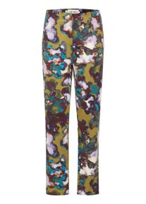 Stoffhose Ichi "Damen IHKATE PRINT PA20", Damen, Gr. XL, N-Gr, gr&uuml;n (gr&uuml;n moss multi aop), Obermaterial: 74% Polyester PES. 22% Viskose CV. 4% Elasthan EL., Hosen Stoffhose