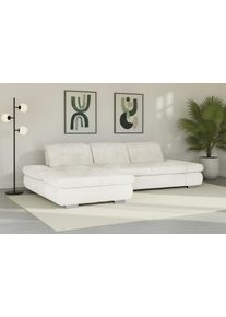 Ecksofa DIE PLANBAR "MP-IN17004 L-Form, Breite 331 cm, Federkern-Polsterung", wei&szlig; (natur), B:331cm H:84cm T:194cm, 88% Polyester, 12% Polyamid, Sofas, Ecksofa, inkl. Sitztiefenverstellung, wahlweise weitere Funktionen