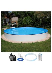 Rundpool KWAD "PALMA inkl. D&auml;mmung Protector zum Teileinbau", wei&szlig;, H:120cm &Oslash;:350cm, Schwimmbecken, Rundpool, 5-tlg., mit Foliensack 0,6mm