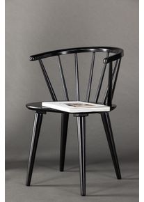 Esszimmerstuhl VENTURE HOME, schwarz (schwarz, schwarz, schwarz), B:55cm H:76cm, Massivholz, St&uuml;hle, Esszimmerstuhl, Holzstuhl, Massivholz, abgerundete Form, einladend, skandinavisch