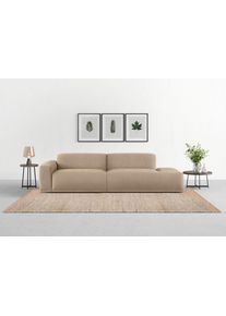 Big-Sofa Trendmanufaktur "Braga, mit hochwertigem Kaltschaum, Megasofa, Japandi-Design", grau (taupe grau), B:277cm H:72cm T:107cm, 100% Polyester, Sofas, Big-Sofa, modernes Big-Sofa, Couch mit hohem Sitzkomfort, 277/72/107 cm (B/H/T)