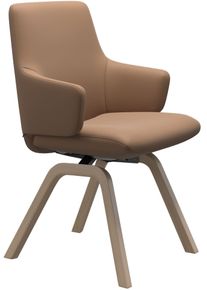Polsterstuhl stressless "Laurel", braun (latte batick, walnuss), B:58cm H:92cm T:59cm, Leder BATICK: BATICK ist ein leicht korrigiertes, durchgef&auml;rbtes und genarbtes M&ouml;belleder, bei dem die meisten Unebenheiten und Spuren in der Regel entfernt wurden., St&uuml;hle, Polsterstuhl, Low Back mit Armlehne, Gr&ouml;&szlig;e L, mit schr&auml;ggestellten Beinen in Walnuss
