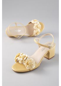 Sandalette ANISTON SHOES, Damen, Gr. 38, beige (gelb), Lacklederimitat, Textil, Schuhe Sandalette, Sommerschuh, Festtagsschuh - NEUE KOLLEKTION