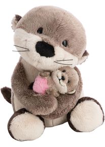 Kuscheltier Nici "Little & Me, 20 cm mit Kind 6 cm", otter, braun, Pl&uuml;schfiguren, KinderH:20cm, Kuscheltier, 2in1: Kuscheltier Mama mit Kuscheltier Baby, H:20cm