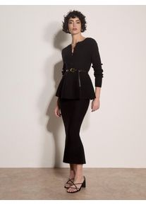 Midirock Apricot "Wadenlanger Bleistiftrock", Damen, Gr. M (38), schwarz, gestrickt, Obermaterial: 42% Polyacryl PAN. 31% Polyester PES. 27% Polyamid PA., uni, Modisch, R&ouml;cke Midirock, aus geripptem Strick