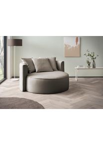 XXL-Sessel "ISALIE Samtoptik, Lesesessel, Loveseat, inklusive Zierkissen", grau (taupe), B:153cm H:98cm T:145cm, LeGer Home by Lena Gercke, Sessel, XXL-Sessel, extra gro&szlig;e Sitzfl&auml;che, optional mit Hocker, 3 Bezugsstoffe